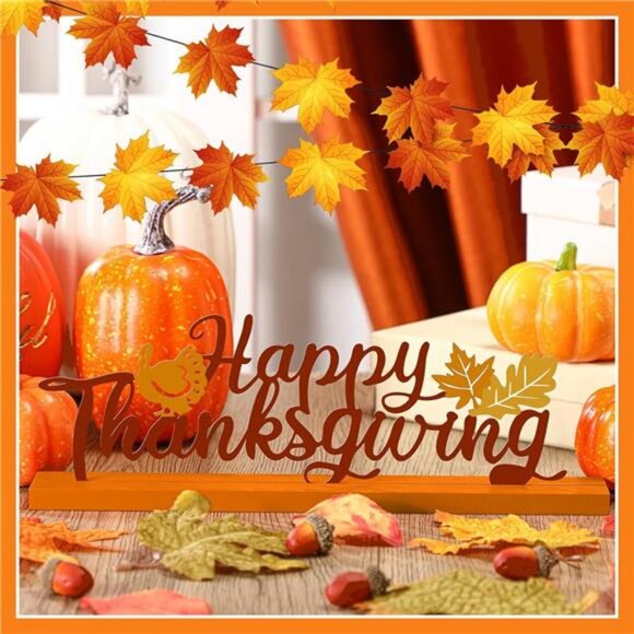 Fall Decorations for Home Happy Thanksgiving Metal Sign Thanksgiving - Picture 2 of 7